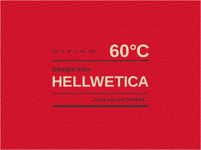 Hellwetica beige black fashion line linear logotype red tag