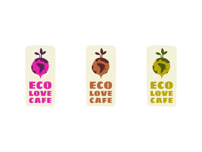 Eco Love beet cafe colorful eco food globe health logo love multicolor nutrition restaurant vegan vegetarian