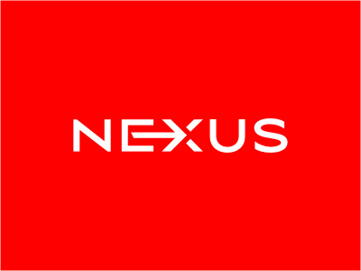 Nexus arrow connection custom direction future lettering logo logotype next pointer red typography