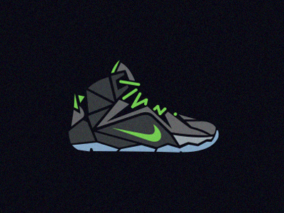 Nike LeBron 12 equipment gray green illustration kicks lebron nike polygon product shoe sports style