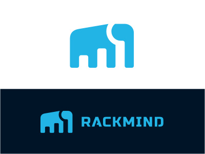 Rackmind animal app bar blue chart elephant logo stack stats wild