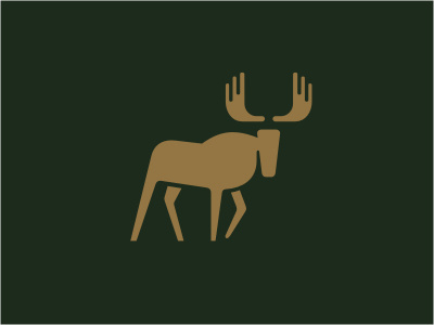Moose! animal antlers gold green icon logo moose nature shadow walk wild