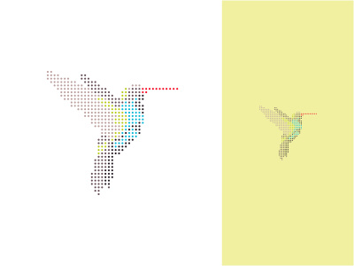 Dot Humm animal bird colibri colorful dot dotted fly hummingbird logo mosaic speed