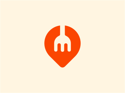 SFM food fork health location logo navigation negative orange pin pointer smart sports