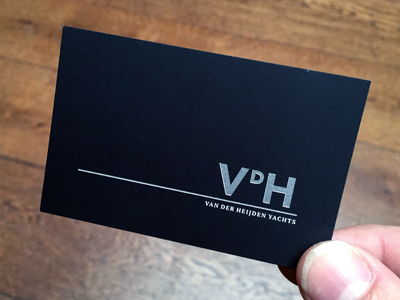 VDH Cards black boat business card logo logotype marine ocean print sea silver stationery yacht