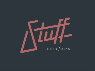 Stuff15 custom cut lettering line logo logotype monoline shadow triangle typography