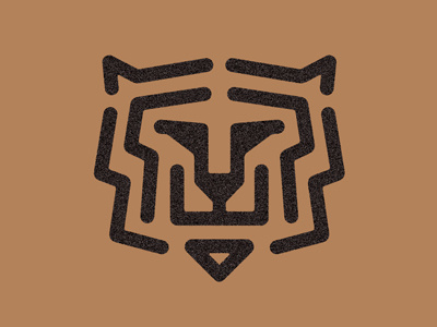 Golden Tiger animal cat gold head line logo maze power prestige tiger wild