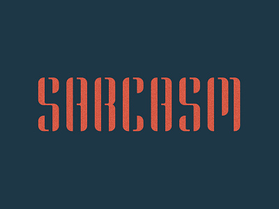 Sarcasm custom cut lettering logo logotype shadow stencil typography