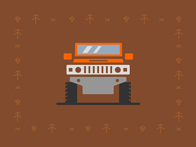 Dissecting SUVs: Hummer brown car hummer icons illustration nature offroad orange outdoor symbol truck vehicle