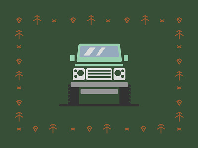 Dissecting SUVs: Land Rover Defender car green icons illustration land nature offroad outdoor rover symbol truck vehicle