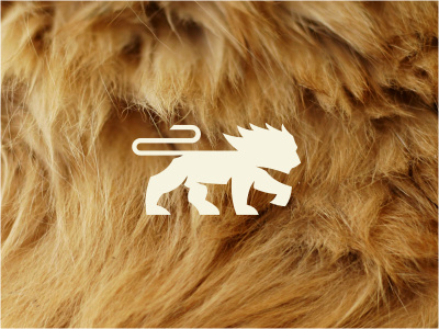 Lion Mark animal beige brown cat lion logo mane power texture wild