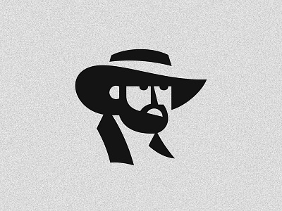 Tha Dewd beard black chuck cowboy hat head human logo man negative portrait western