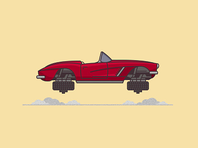 Coulson's Lola agent avengers car corvette coulson flying illustration lola red ride shield vehicle