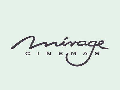 Mirage art calligraphy cinema classic custom elegant handwritten logo logotype movie script typography