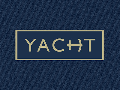 Yacht anchor blue captain custom gold lettering logo logotype sailing sea typography yacht