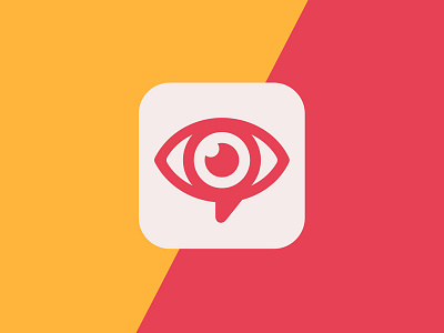 EyeBubble app bubble eye icon im line logo red speech yellow