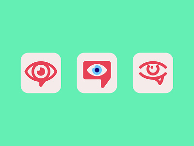 More eyes on me app bubble eye green icon im line logo red speech