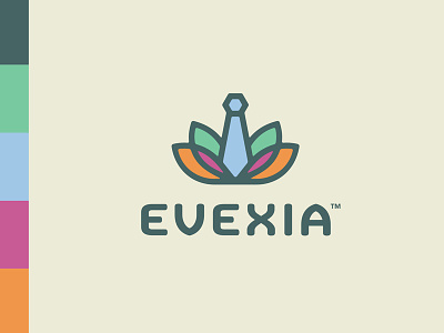 Evexia Corporate Wellness business colorful fitness flower health logo lotus monoline nature tie wellness yoga