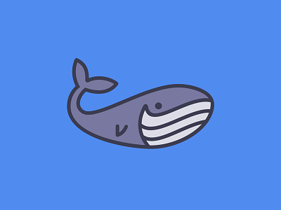 Eversmiling Whale animal blue happy logo mascot monoline ocean sea smile water whale