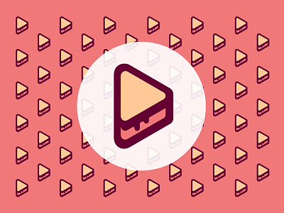 Slice app cake food icon logo pie pink play sandwich slice symbol video
