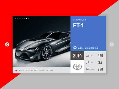 Quick Car(d)s 002 car card concept engine golden icons profile ratio ride speed toyota ui