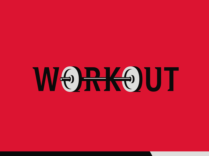 Workout gym building body health fitness crossfit workout sports lettering custom logotype logo