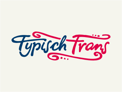 Typisch Frans blue calligraphy handwritten logotype red retro script tour travel typography vintage