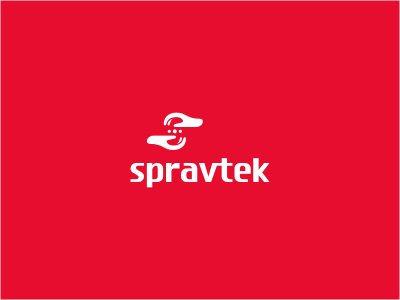 Spravtek glass hands initials logo red