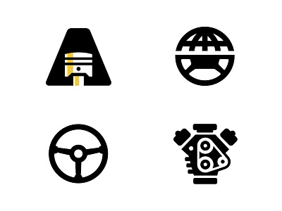 Autonado Logo Options car engine globe icon industry logo network piston steering vehicle wheel