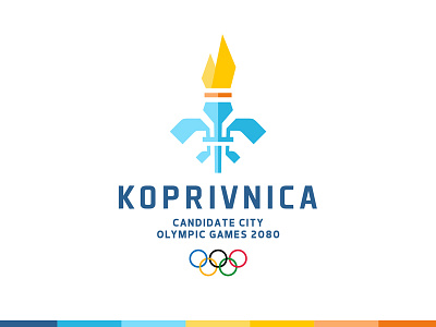 Koprivnica Olympics 2080 candidate city colorful flame fleur logo olympics rings sports torch