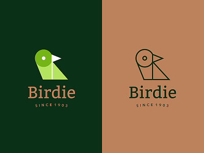 Birdie animal bird birdie flag golf green logo monoline sports tradition