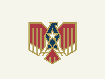 USA america bird blue eagle gold logo monoline power red star stripe usa