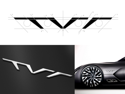 TVR Logo Concept auto british car chrome fast grid industry initials logo monogram speed tvr