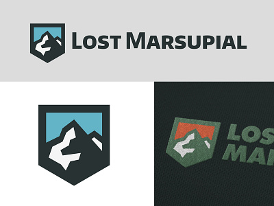 Lost Marsupial climbing emblem equipment logo marsupial mountain negative outdoor peak shield sky sports
