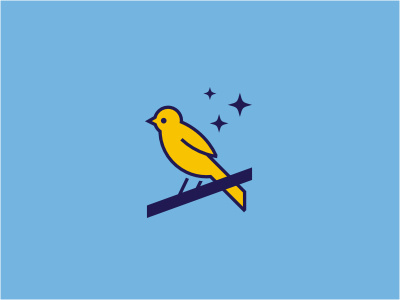 Canary animal bird blue branch canary casual education interview language logo star university yellow
