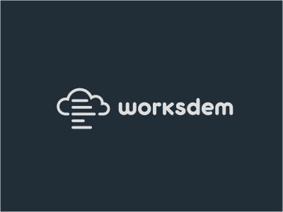 Worksdem archive cloud gray line linear logo logotype typography web