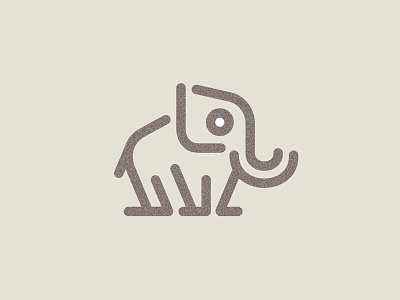 Phantastic animal elephant line logo mammoth monoline nature tusk wild