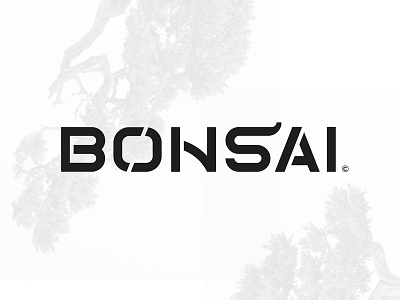 Bonsai asia custom food lettering logo logotype plant restaurant stencil typography