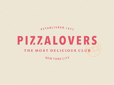 Pizza77 Logo club crest food logo new open pizza restaurant seal typography york
