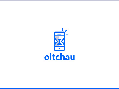 Oitchau alert app blue hourglass logo management mobile phone sand time