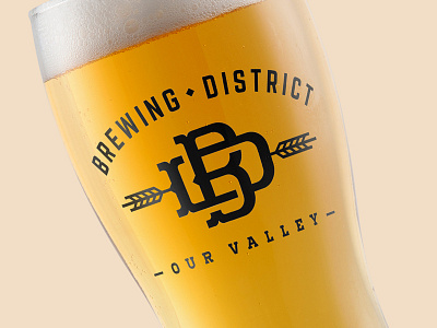 BDOV beer brewery crest district drink hop logo monogram packaging valley wheat