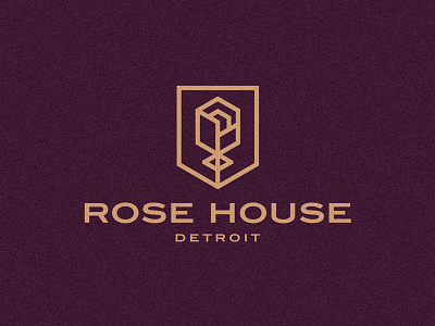 RHD Final crest emblem flower house logo monoline nature pin rose