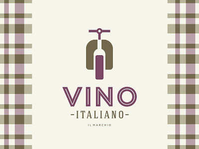 Vino Italiano bottle cork corkscrew drink italy logo motorcycle negative pattern retro screw vespa vine wine