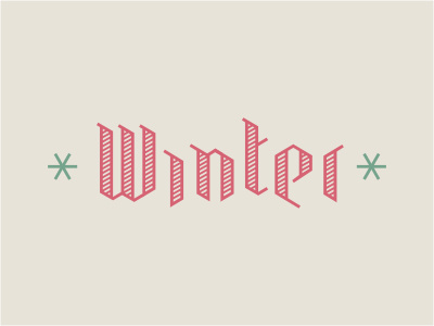 Winter beige custom green line linear logotype red season snowflake typography winter