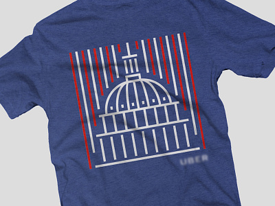 UBER > Washington DC building city congress flag illustration red stripe t shirt uber washington