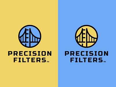 PF Logo blue bridge circle equipment filter gate gold logo photo photography precision