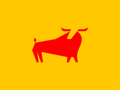 El Toro animal bull head horns logo negative passion red spain yellow
