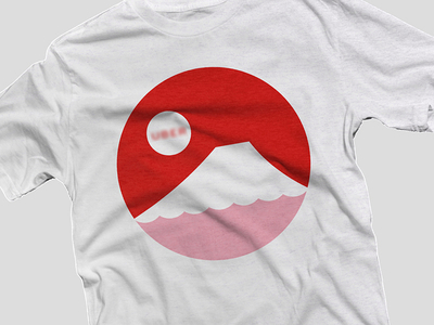 UBER > Tokyo circle cloud illustration mountain nature red t shirt tokyo uber volcano