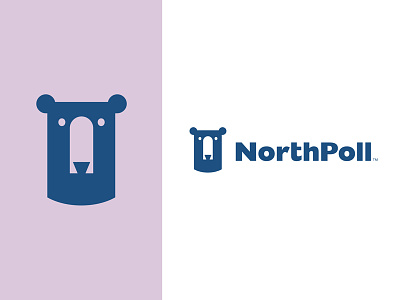 NorthPoll animal bear blue head it logo north polar pole software wild