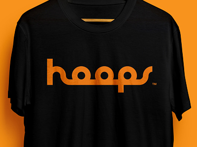 Hoops basketball custom fashion hoop lettering logo logotype monoline sports streetwear typography wear wordmark